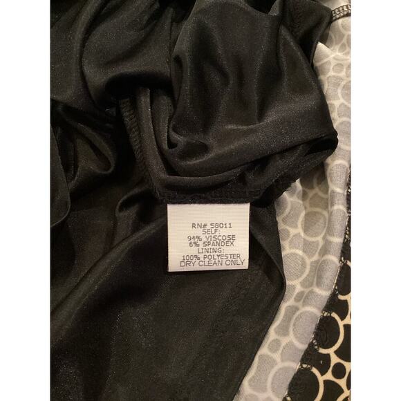 David Meister geo print Sheath a line Dress 3/4 Sleeve Front Tie Knee Length 10 - Picture 5 of 9